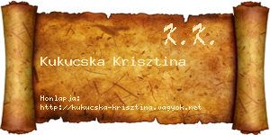 Kukucska Krisztina névjegykártya
